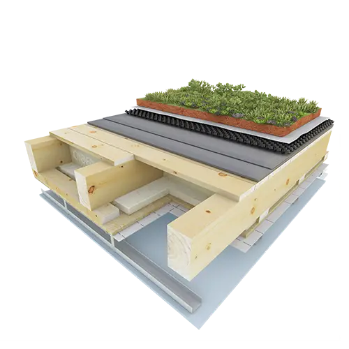 DETAIL PULTOVÁ STŘECHA VEGETACE